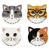 Load image into Gallery viewer, 14833 Cat Coasters, Painted Wood, Set/4
