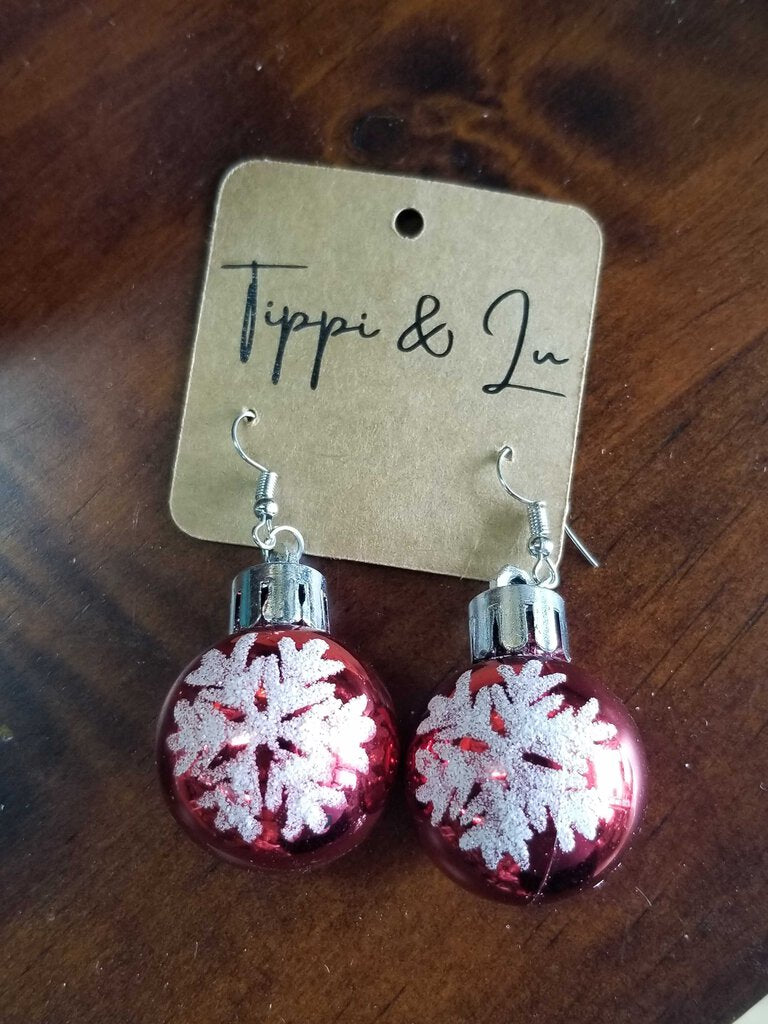 Red Holiday Dangle Earrings