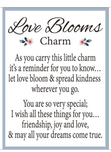 14958 Love Blooms Heart Charm, w/Card