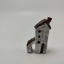 Load image into Gallery viewer, 3 Story White Rustic Miniature Building w Archway &amp; Chimney 1.25&quot;x2&quot;
