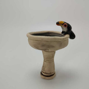 Miniature Birdbath with Toucan, 3"
