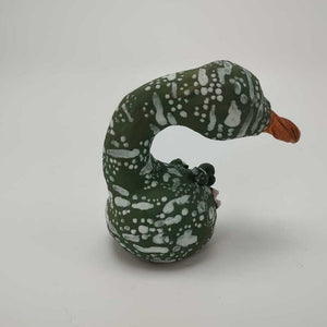 Sherrill & Mimi from the Patch, Swan Gourd, Green and White 3.25"
