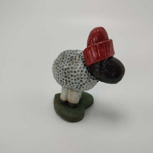 Sheep with Red Beanie & Grass Heart 2.5"