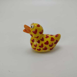 Yellow Rubber Ducky w Red Hearts 1.5"