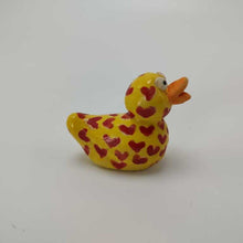 Load image into Gallery viewer, Yellow Rubber Ducky w Red Hearts 1.5&quot;
