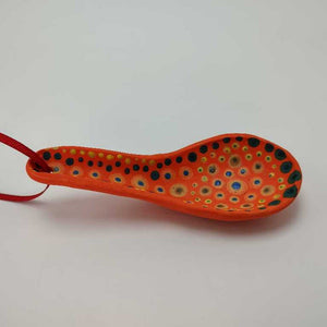 Small Orange Mandala Spoon 5"