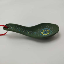 Load image into Gallery viewer, Small Green Mandala Spoon 5&quot;
