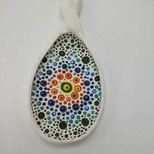 Load image into Gallery viewer, Large White Mandala Spoon 12&quot;
