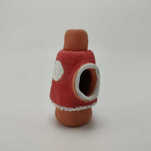 Miniature Terracotta Chiminea, Red & White Mushroom 2.5"