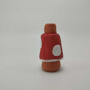 Miniature Terracotta Chiminea, Red & White Mushroom 2.5"