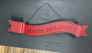 14312 Merry Christmas Metal Banner/Hanger