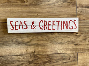 14065 Seas & Greetings Wood Sign