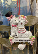 Load image into Gallery viewer, 15016 Llama Just Married Ornament, Resin

