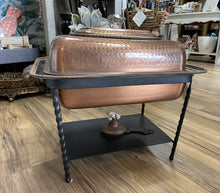 Load image into Gallery viewer, 6464 4-Quart Copper Chafing Dish w/Glass Crystal Handle Accents (orig $495.00)
