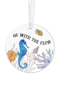 15068 Go With The Flow-Glass Ornament, Round