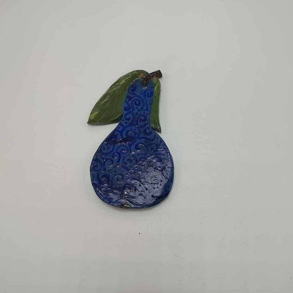 Blue Pear Ornament 3