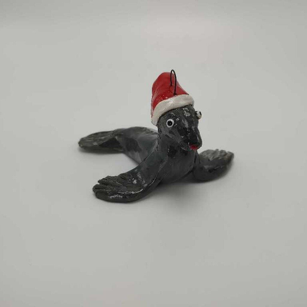 Grey Christmas Seal Ornament 3