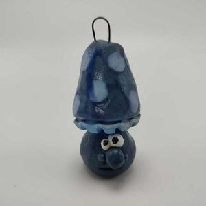 Mushroom Light Blue Ornament 3"