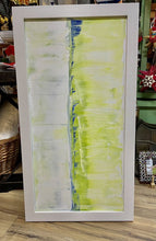 Load image into Gallery viewer, Original Canvas, Ivory Wood Frame, Nomis Citrine, Ivory, Sapphire Blue, 17.75&quot;w x 33&quot;h
