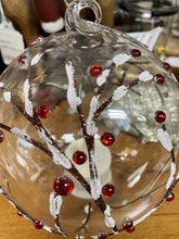 Load image into Gallery viewer, 13168 Berry Branch LED Glass Candle Ornament w/timer
