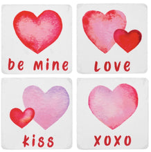 Load image into Gallery viewer, 15087 Water Color Hearts Coaster SET OF 4
