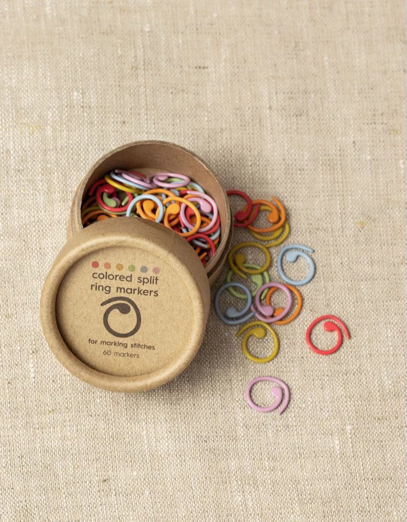 Cocoknits Split Ring Stitch Markers - 1/2 in X 5/8 in (1.27 cm X 1.5875 cm) - Includes 10 each of 6 colors