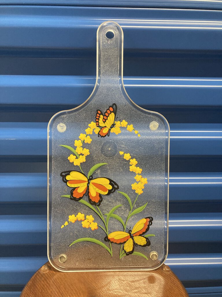 Acrylic Cutting Board w/butterfly design