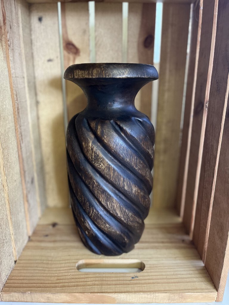 Heavy wood vase