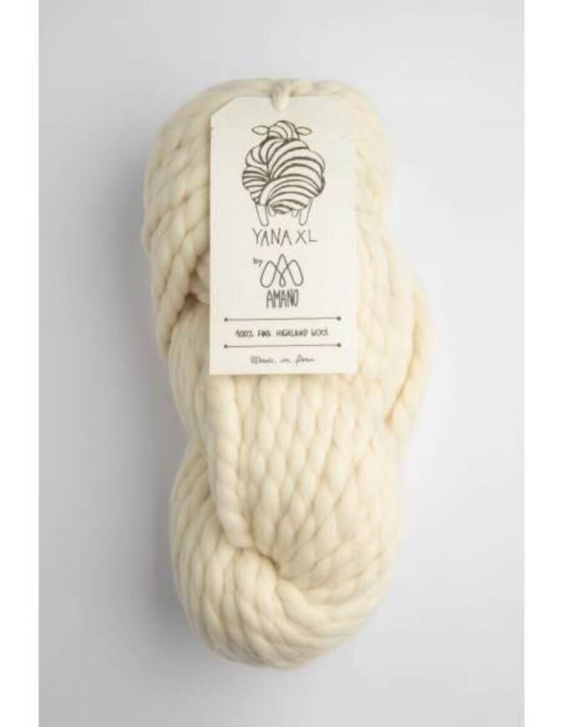 Amano Yarns Yana XL Super Bulky Weight Single Ply Yarn in Blanca (1402) - 100% Fine Highland Wool