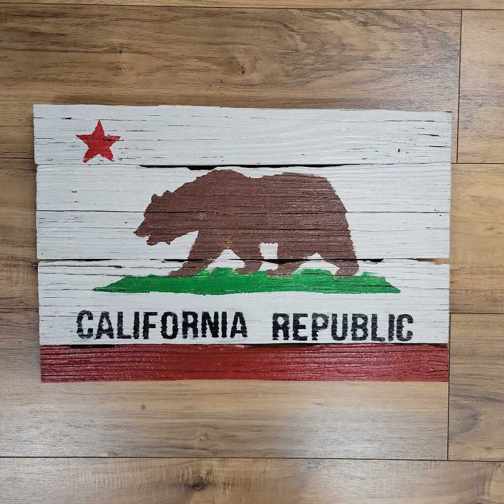 California Bear Republic Rustic Flag 20