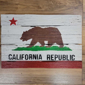 California Bear Republic Rustic Flag 20" x 13"