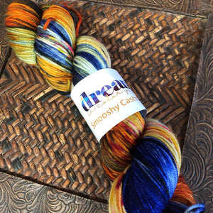 Dream in Color Hand-dyed Smooshy Cashmere Sock Yarn in Kyoto Sunset - 3 Ply Fingering Weight Yarn - SW Merino/Cashmere/Nylon Blend