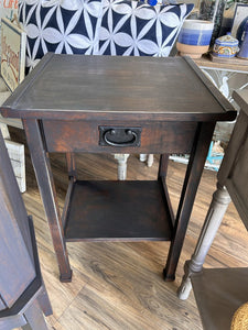 Craftsman Boho Side Table with Drawer 18"W X16"D X 27"H