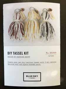 DIY Tassel Kit with "Wander" Charm in Charcoal