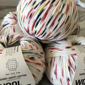 Wool and the Gang Yarns Worsted Weight Shiny Happy Cotton in Amalfi Red - 100% Cotton Hand Painted