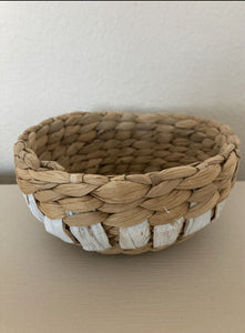 Sea Grass Basket with White Stripe