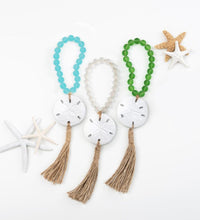 Load image into Gallery viewer, 15112 Sand Dollar Glass Beaded Jute Tassel, Assorted Colors
