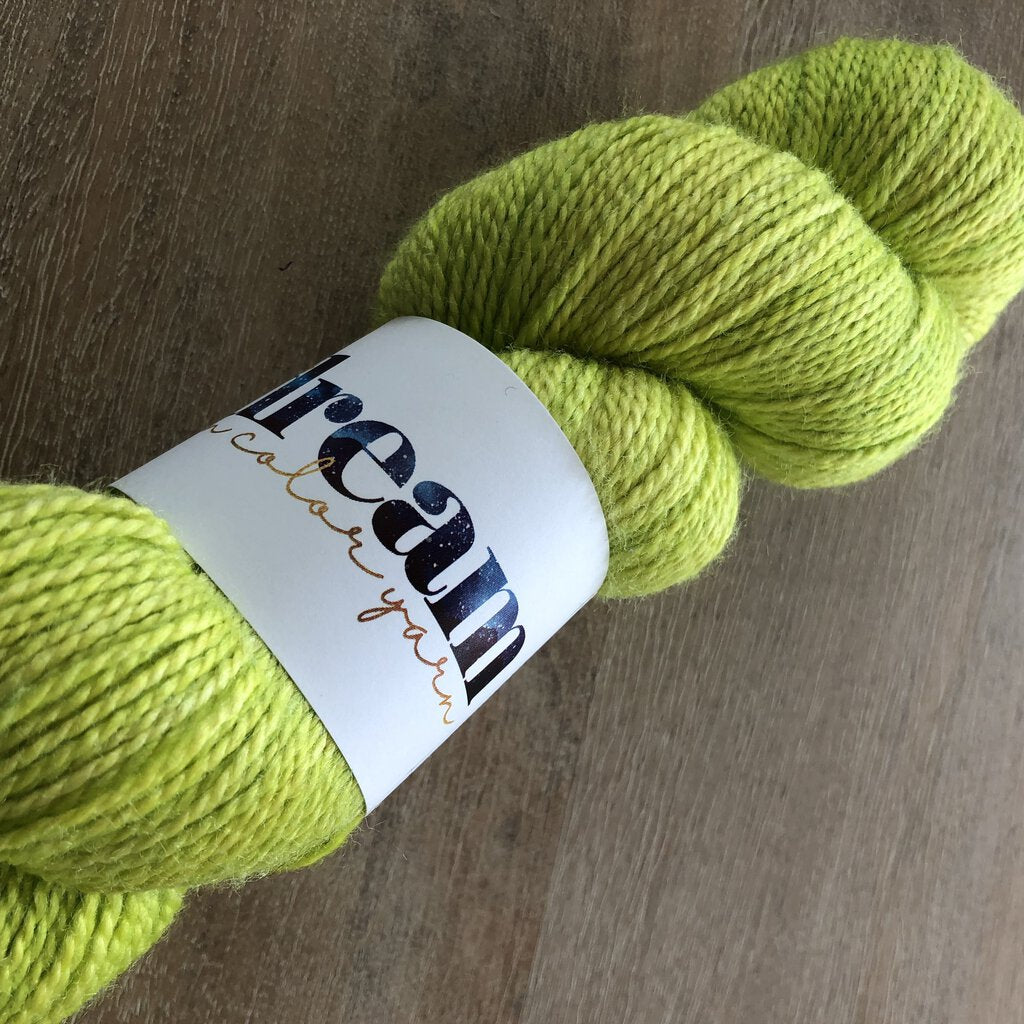 Dream in Color Yarn - Suzette Light Sport Weight Yarn in Pickle Ball - 50% Silk, 5-% Merino Wool