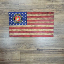 Load image into Gallery viewer, 2&#39; Marine Engraved Cedar American Flag
