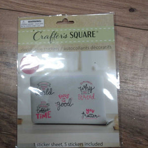 Crafter's Square Decorative Stickers It's Always Coffee Time You Can Change the World