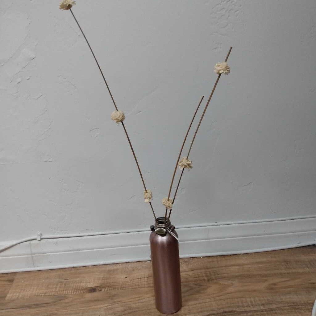 Metal Glass Beaded Wired Bottle Vase 1.75