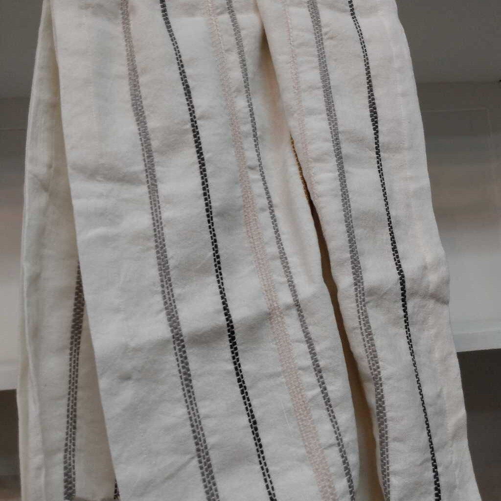 Boho Table Runner Thread Fiber Woven Cotton Twisted Fringe Natural