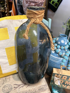 Blue Beach Glass bottle Vase