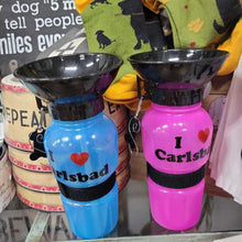 Load image into Gallery viewer, I love Carlsbad Dog Water Bottle

