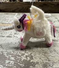 Load image into Gallery viewer, 15090 Felted Unicorn Ornament, 4&quot; x 5&quot;
