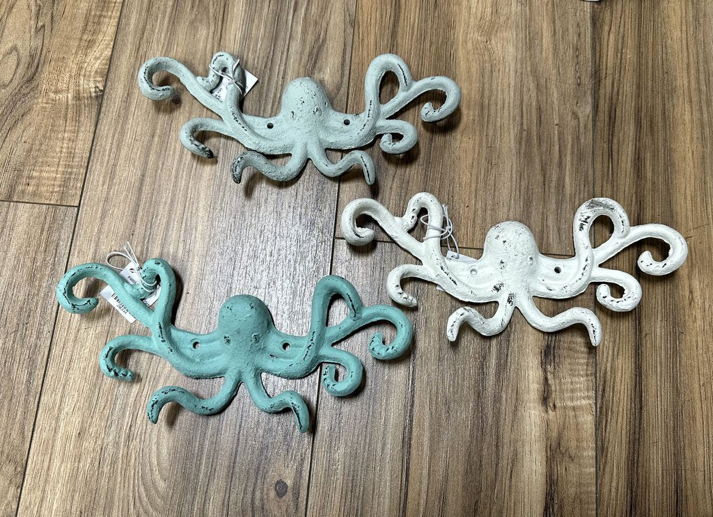 15103 Painted Octopus Iron Wall Hook