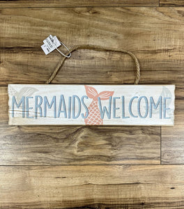 15107 Mermaids Welcome Sign-Wood