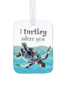 15108 I Turtly Adore You-Glass Ornament
