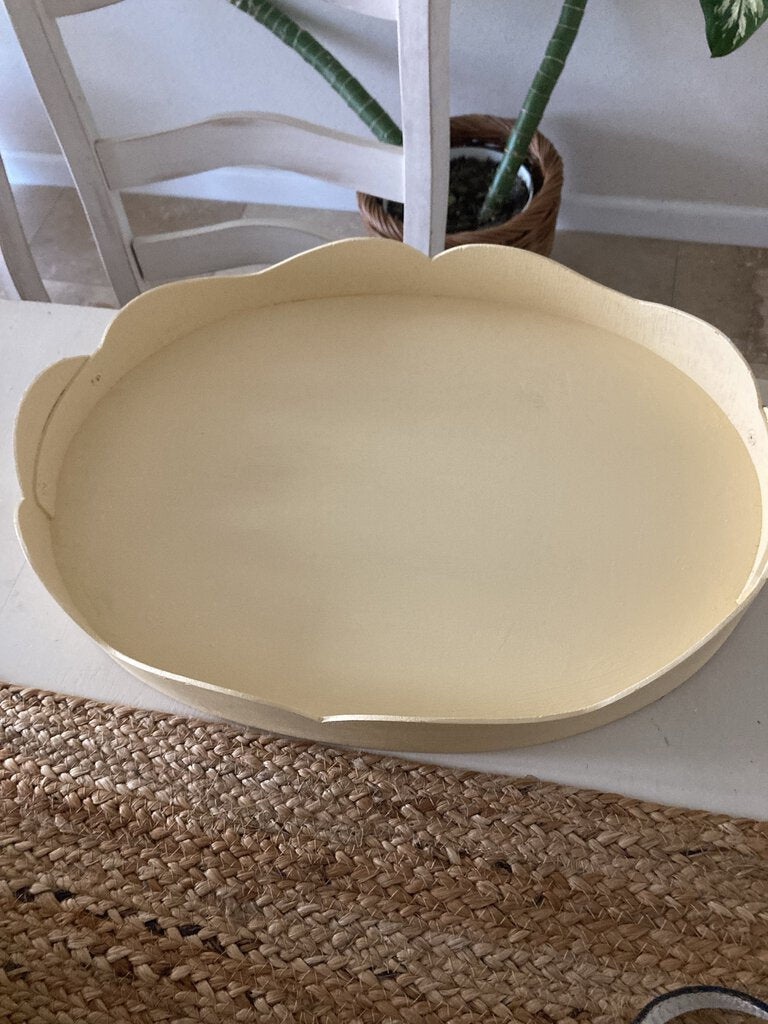 Oval Wood Scalloped edge Platter