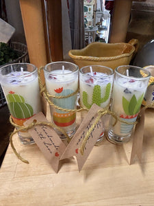 Succulent shot Glass Soy essential oils Tuberose Gardenia And Dry florals candle